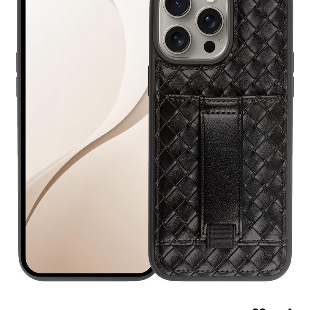 Black Woven Leather Phone Case